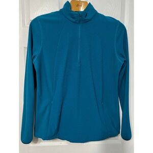 BCG Women's XL‎ Blue Fleece Pullover Quarter Zip Long Sleeve Active Top